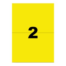 Etiquettes jaunes 210x148,5mm sur 40 planches A4