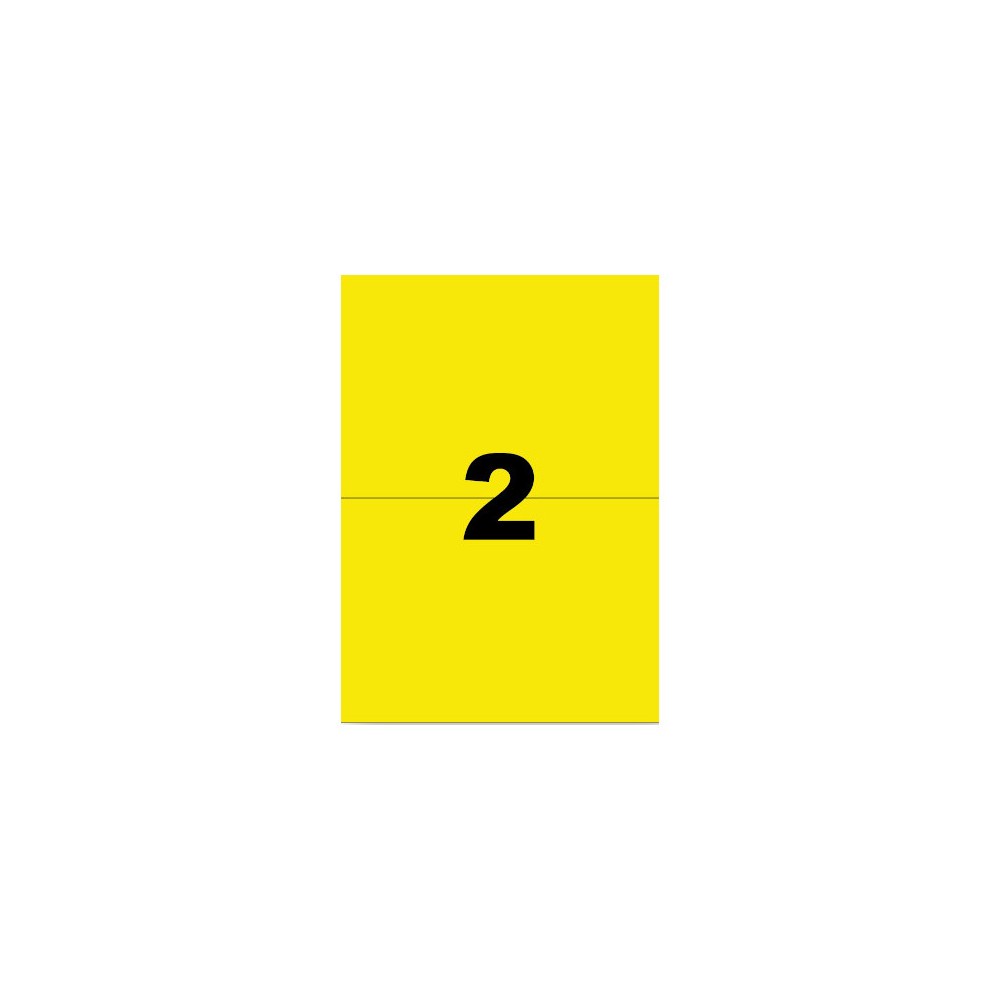 Etiquettes jaunes 210x148,5mm sur 40 planches A4