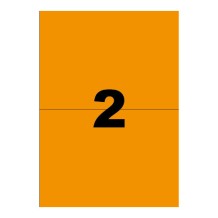 Etiquettes orange 210x148,5mm sur 40 planches A4