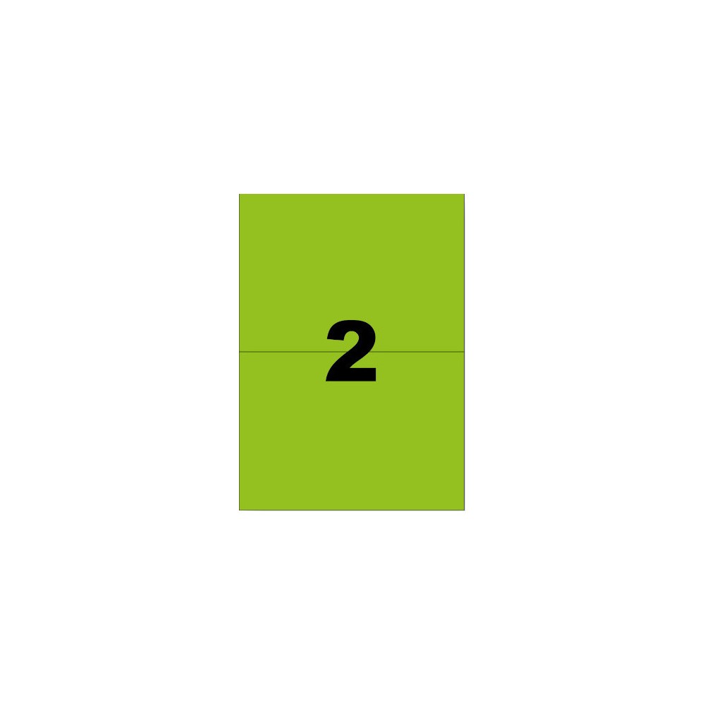 Etiquettes vertes 210x148,5mm sur 40 planches A4