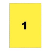 Etiquettes jaunes 210x297 mm sur planches A4