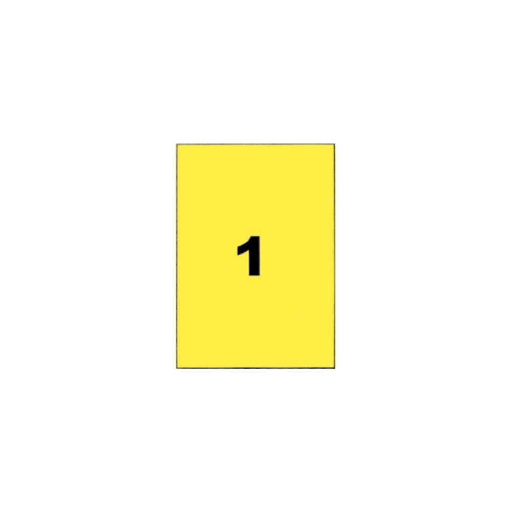 Etiquettes jaunes 210x297 mm sur planches A4