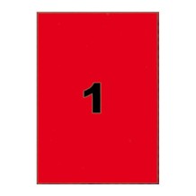 Etiquettes Rouges 210x297 mm sur planches A4