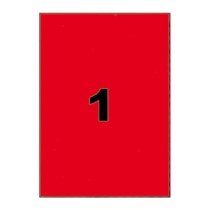 Etiquettes Rouges 210x297 mm sur planches A4