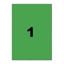 Etiquettes vertes 210x297 mm sur planches A4