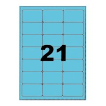 Etiquettes autocollantes bleues 63,5x38,1mm sur A4