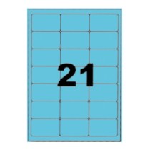 Etiquettes autocollantes bleues 63,5x38,1mm sur A4