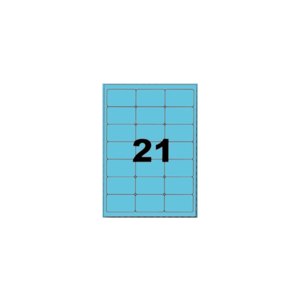 Etiquettes autocollantes bleues 63,5x38,1mm sur A4
