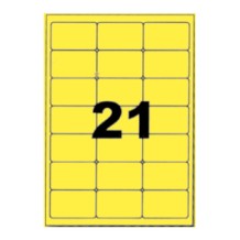 Etiquettes autocollantes jaunes 63,5x38,1mm sur A4