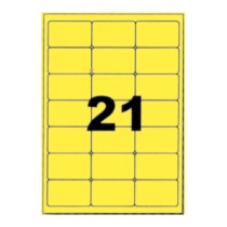 Etiquettes autocollantes jaunes 63,5x38,1mm sur A4