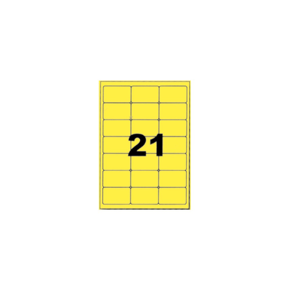 Etiquettes autocollantes jaunes 63,5x38,1mm sur A4