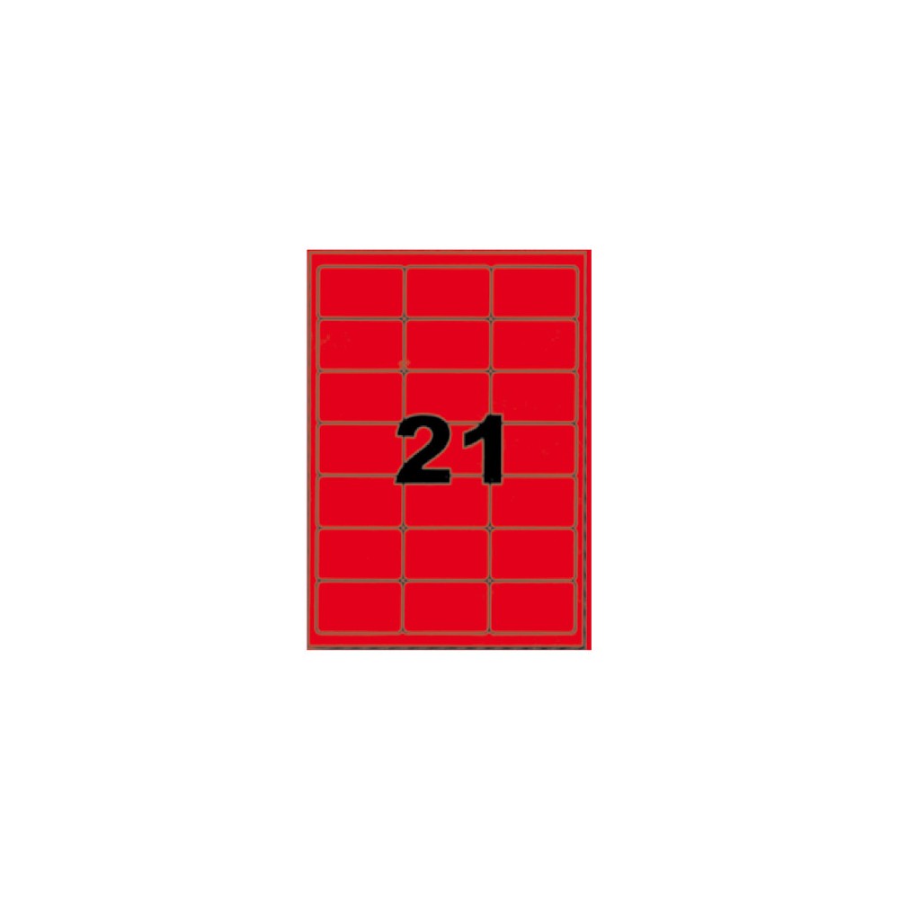 Etiquettes autocollantes rouges 63,5x38,1mm sur A4