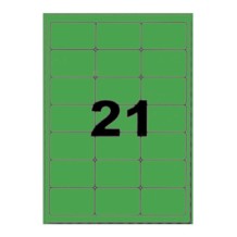 Etiquettes autocollantes vertes 63,5x38,1mm sur A4