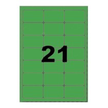 Etiquettes autocollantes vertes 63,5x38,1mm sur A4