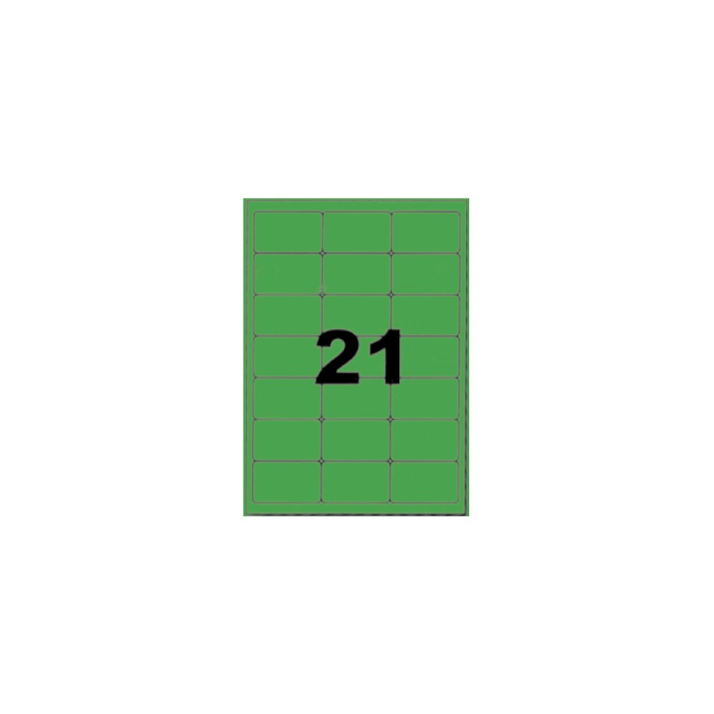 Etiquettes autocollantes vertes 63,5x38,1mm sur A4