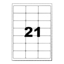 Etiquettes autocollantes blanches 63,5x38,1mm sur A4