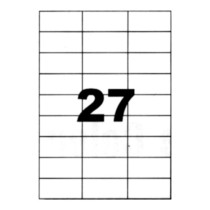 Etiquettes autocollantes blanches 70x31,75mm sur A4