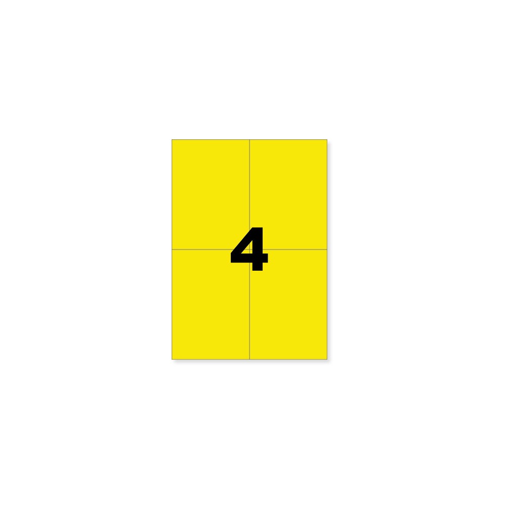 Etiquettes autocollantes jaune fluo 105x148,5mm