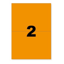Etiquettes autocollantes orange fluo 210x148,5mm