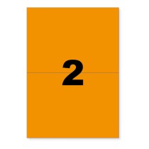 Etiquettes autocollantes orange fluo 210x148,5mm