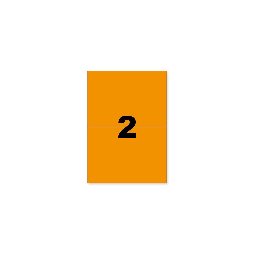 Etiquettes autocollantes orange fluo 210x148,5mm