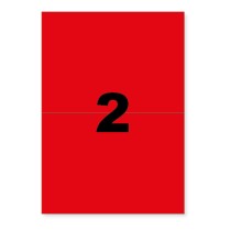 Etiquettes autocollantes rouge fluo 210x148,5mm