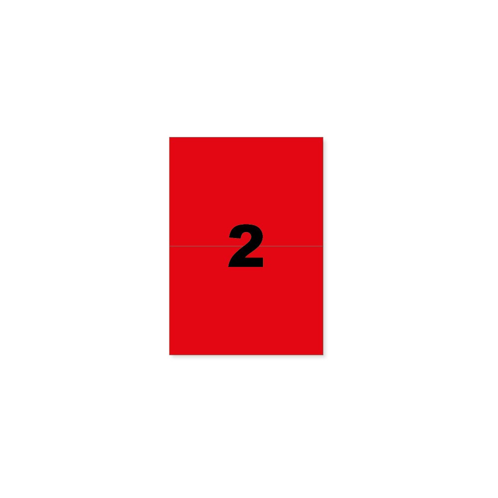 Etiquettes autocollantes rouge fluo 210x148,5mm