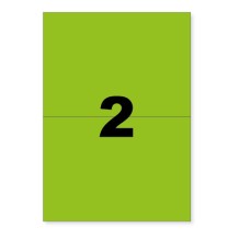 Etiquettes autocollantes vert fluo 210x148,5mm