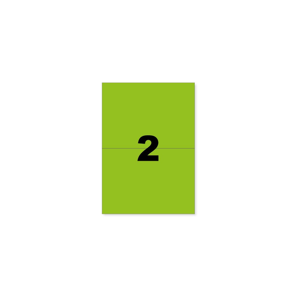 Etiquettes autocollantes vert fluo 210x148,5mm