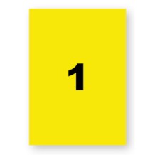 20 étiquettes adhésives A4 jaune fluo