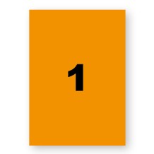 20 étiquettes adhésives A4 orange fluo