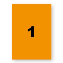 20 étiquettes adhésives A4 orange fluo