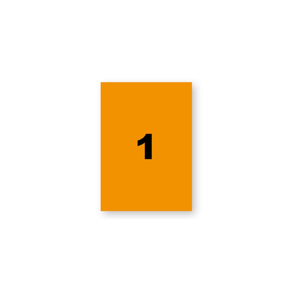 20 étiquettes adhésives A4 orange fluo