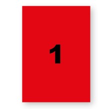 Etiquettes A4 rouge fluo 210x297mm par 20