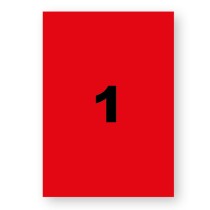 Etiquettes A4 rouge fluo 210x297mm par 20