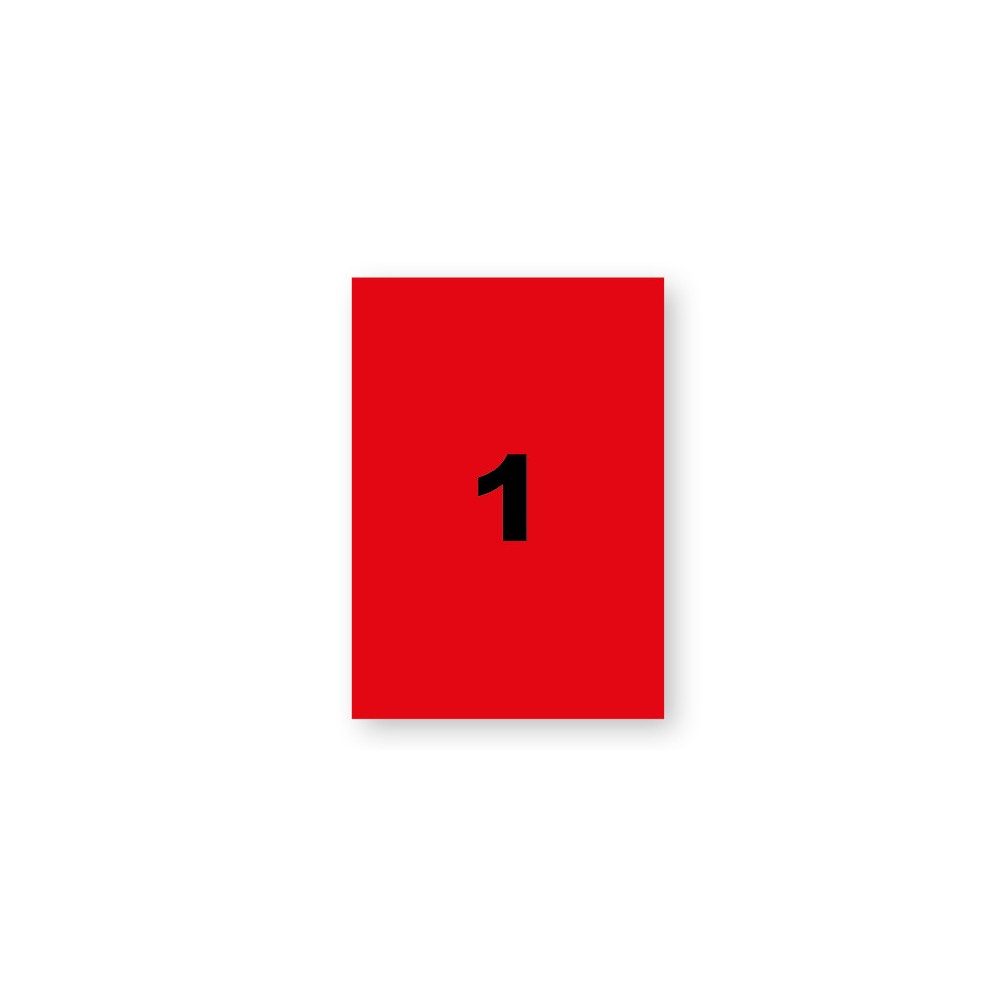 Etiquettes A4 rouge fluo 210x297mm par 20