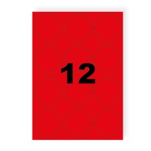 Etiquettes rondes rouge fluo 63mm sur A4