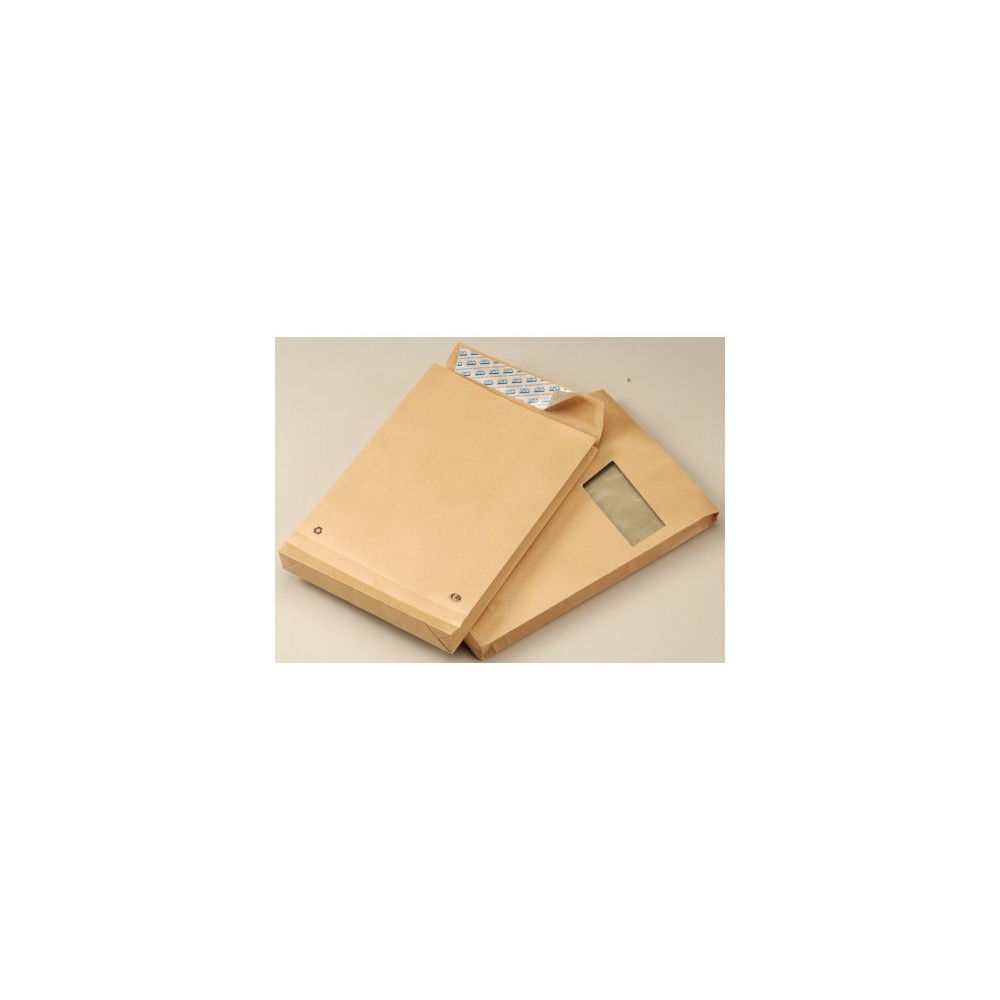 Enveloppe à fenêtre kraft 229x324x30 mm par 50