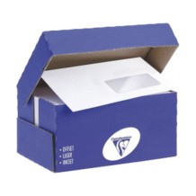 250 Enveloppes blanches DL à fenêtre Clairefontaine 1603C