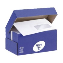 250 Enveloppes blanches DL à fenêtre Clairefontaine 1603C