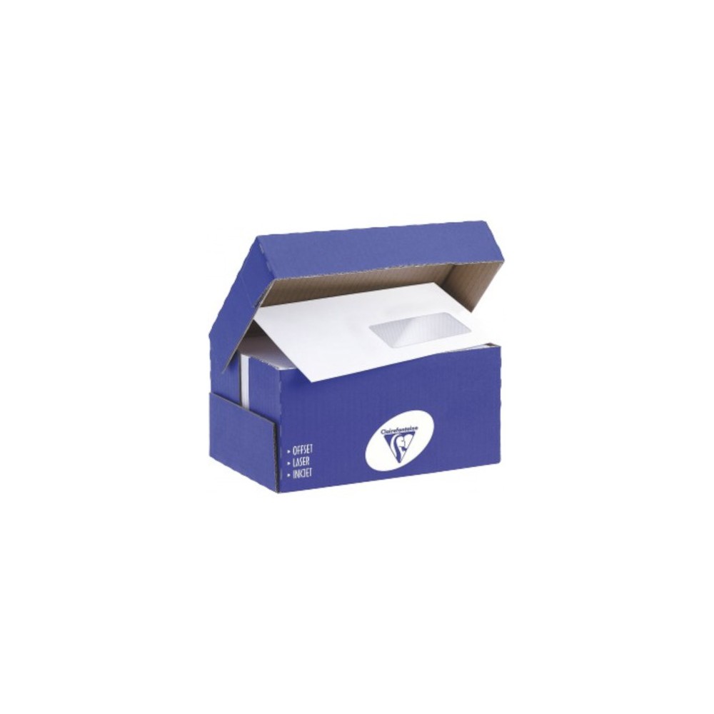 250 Enveloppes blanches DL à fenêtre Clairefontaine 1603C