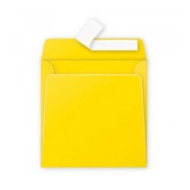 Enveloppe couleur jaune soleil 165x165 mm par 50