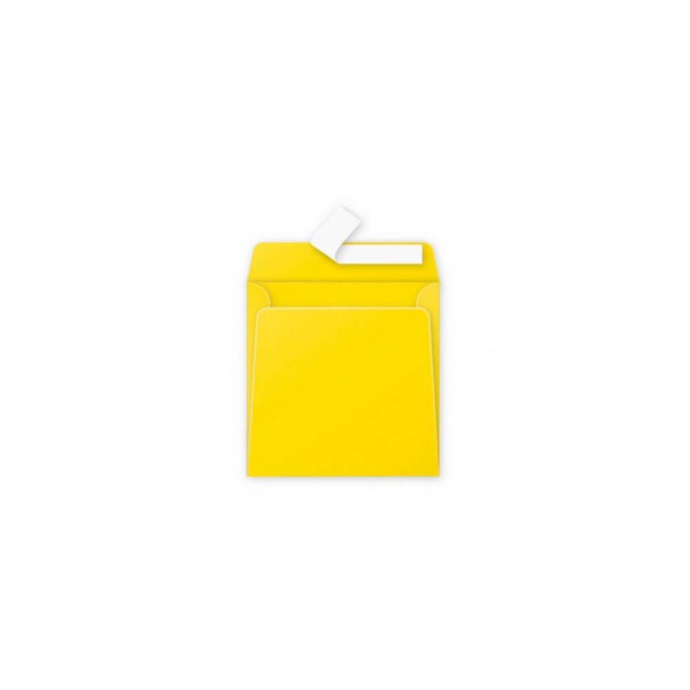Enveloppe couleur jaune soleil 165x165 mm par 50