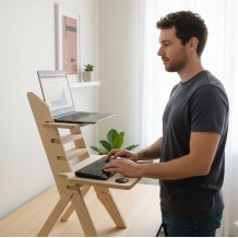 Bureau assis-debout en bois Tufetto Medi