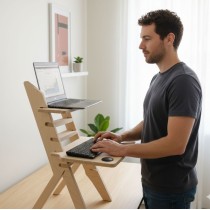 Bureau assis-debout en bois Tufetto Medi