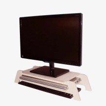 Support Moniteur Bois Shira - Étagère Clavier Coulissante FSC