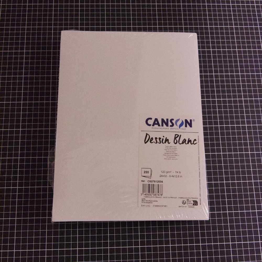 Papier dessin Canson à grain 24 x 32 cm 120 g C400033390