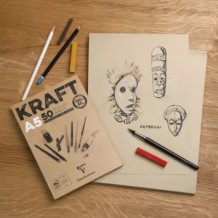Bloc dessin 50 feuilles kraft A4 120g Clairefontaine 975815C