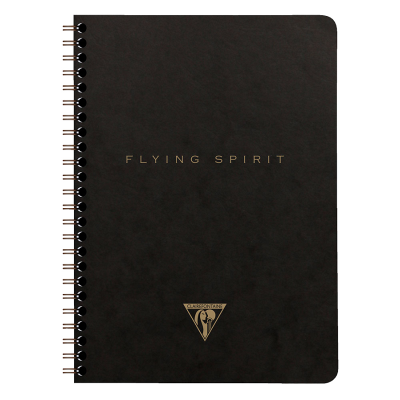 Carnet spirale A5 120 pages lignées papier ivoire Clairefontaine Flying Spirit Kraft