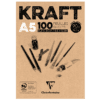Bloc kraft vergé dos carré collé 100 feuilles papier kraft 90g A5